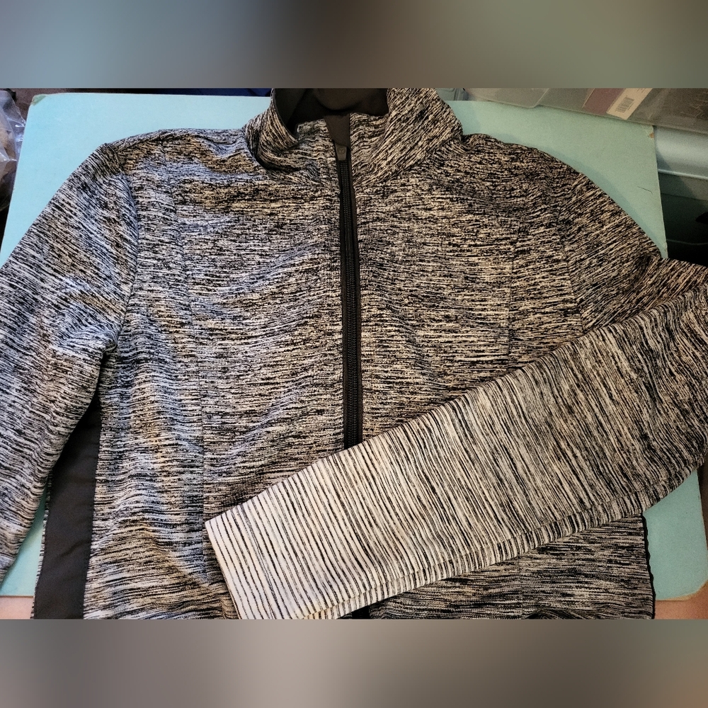 T by Talbot Grey Marled Athletic Jacket sz Petite